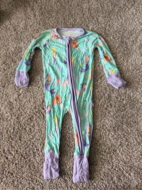 Little Sleepies Mint and Lavender Mermaid Zip One-Piece Pajamas
